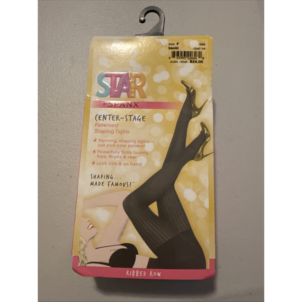 Star Power By Spanx Patterned Shapingโ Tights Black Size F~240-300 lbs. M3